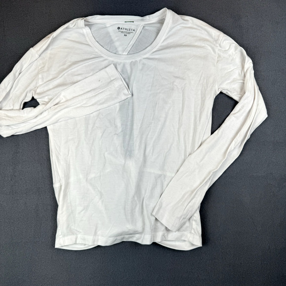 Athleta Essence Twist Tie Athletic Long Sleeve Top White XS Womens - Picture 2 of 10